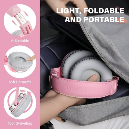 Wired Over-Ear Headphones with Mic Pink