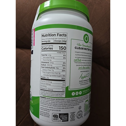 Orgain Organic Plant Based Protein Powder - Creamy Chocolate - 2.03lbs