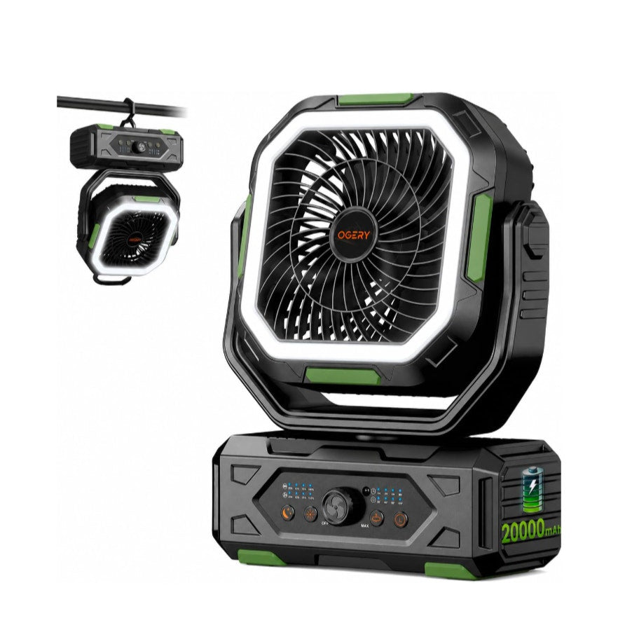 Camping Fan, Portable/ Rechargeable with 20000mAh Battery