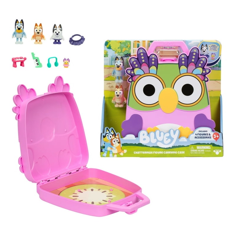 Chattermax Figure Case, Includes Bluey, Bingo, Muffin