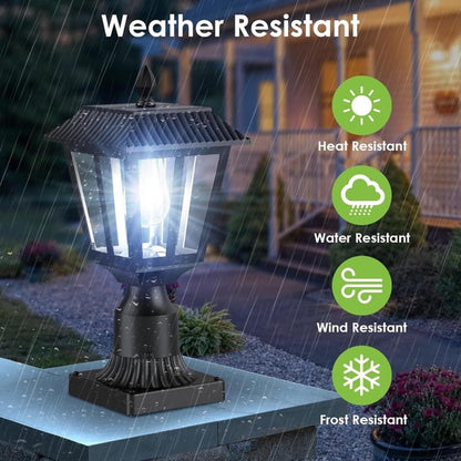 Solar Lights, Dusk to Solar Lamp Light with Pier Mount Base