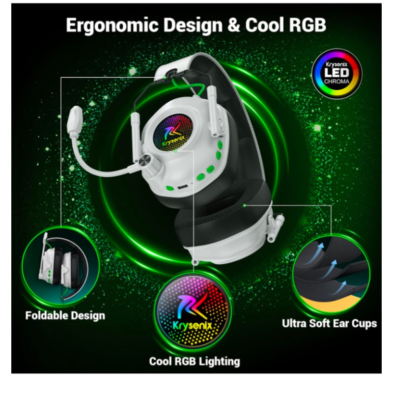 Wireless Gaming Headset for PC, PS5, PS4, Switch, Mac，2.4 GHz