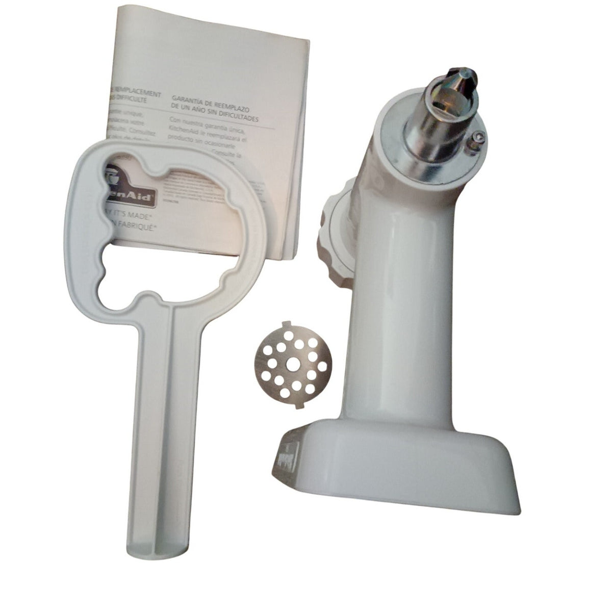 New KitchenAid FGA Food Grinder Attachment, White. Model KSMFGA.