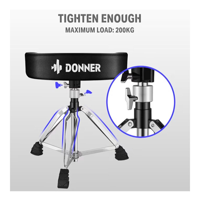 Donner Heavy Duty Drum Throne, Motorcycle Style