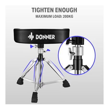 Donner Heavy Duty Drum Throne, Motorcycle Style
