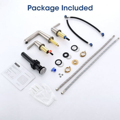 Brushed Nickel Bathroom Faucet 2 Handle Widespread Bathroom Sink