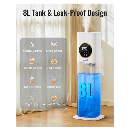 2.1Gal/8L Humidifier with Essential Oil Diffuser, Night Light