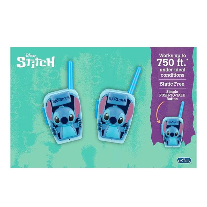 eKids Stitch Walkie Talkies for Kids, Static Free Extended Range