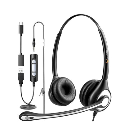 Comfort Fit USB Headset with Microphone for PC