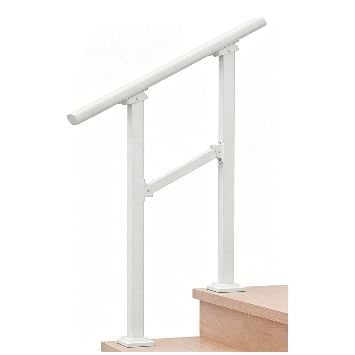 Safety Handrail Indoor/Outdoor Steps &  Stair Railing Kit, 1-2 Steps