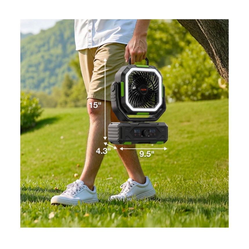 Camping Fan, Portable/ Rechargeable with 20000mAh Battery