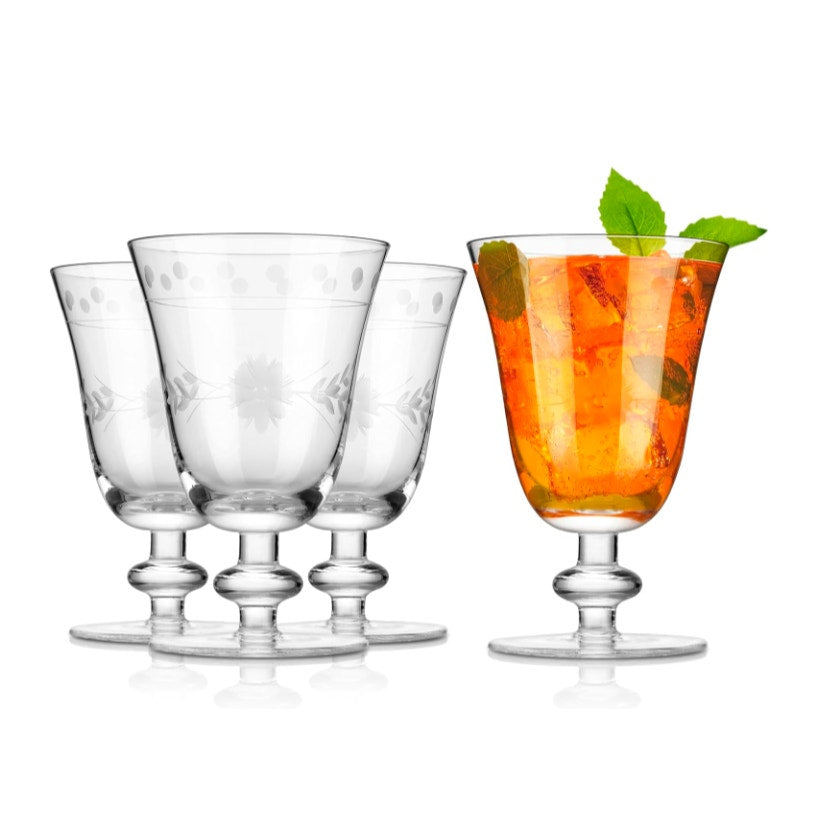 Royalrose Premium 10 oz Delight Vintage Wine Glasses Set of 4 – Hand-Blown