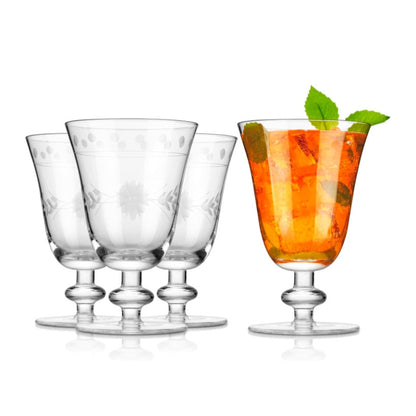 Royalrose Premium 10 oz Delight Vintage Wine Glasses Set of 4 – Hand-Blown