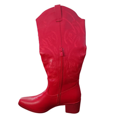 Cowboy Boots Women's Size 5 Mid Calf Red Cowgirl Boots Western Boots