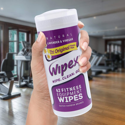 Wipex Natural Fitness Equipment Wipes Lavender & Vinegar 3 Cans of 50 Wipes