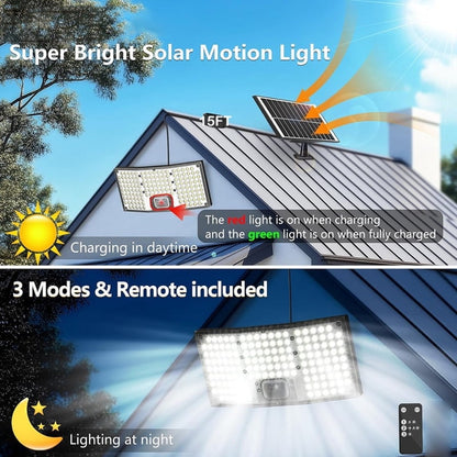 Solar Lights Outdoor 2 Pack 5500LM Motion Sensor Solar Flood Lights Security Lights