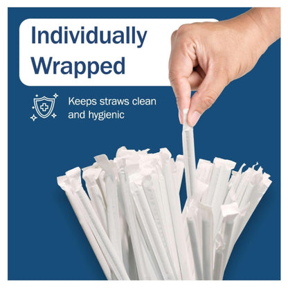 Clear Plastic Straws, Disposable - 400 Bendy Drinking Straws - 7.75"