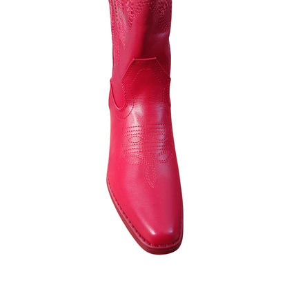 Size 6 Women's Red Cowboy Boots Mid Calf Cowgirl Boots Western Boot