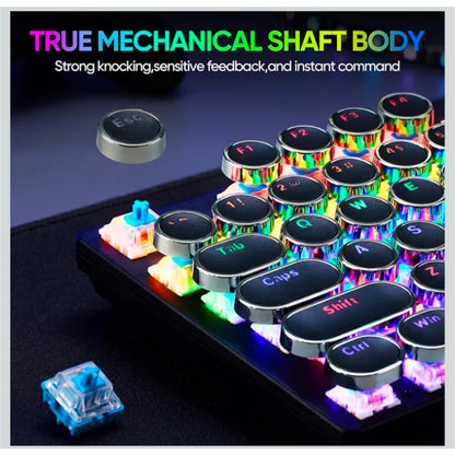 Wired Typewriter Style Mechanical Gaming Keyboard0