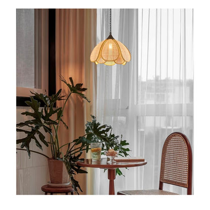 Boho Chandelier 3 Pack Rustic Pendant Lighting Hand-Woven Rattan Hanging Lamp