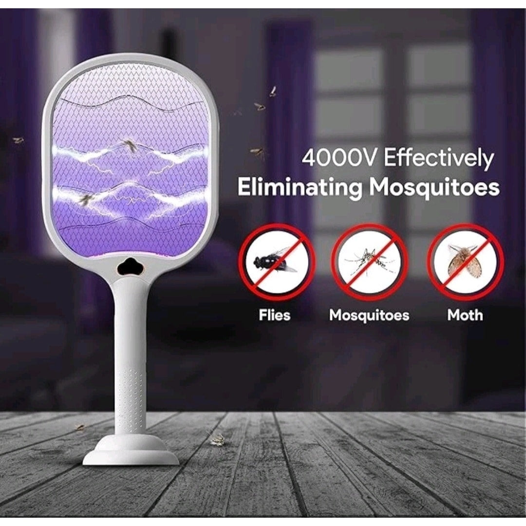 Electric Fly Swatter with UV Light USB Rechargeable Bug Zapper