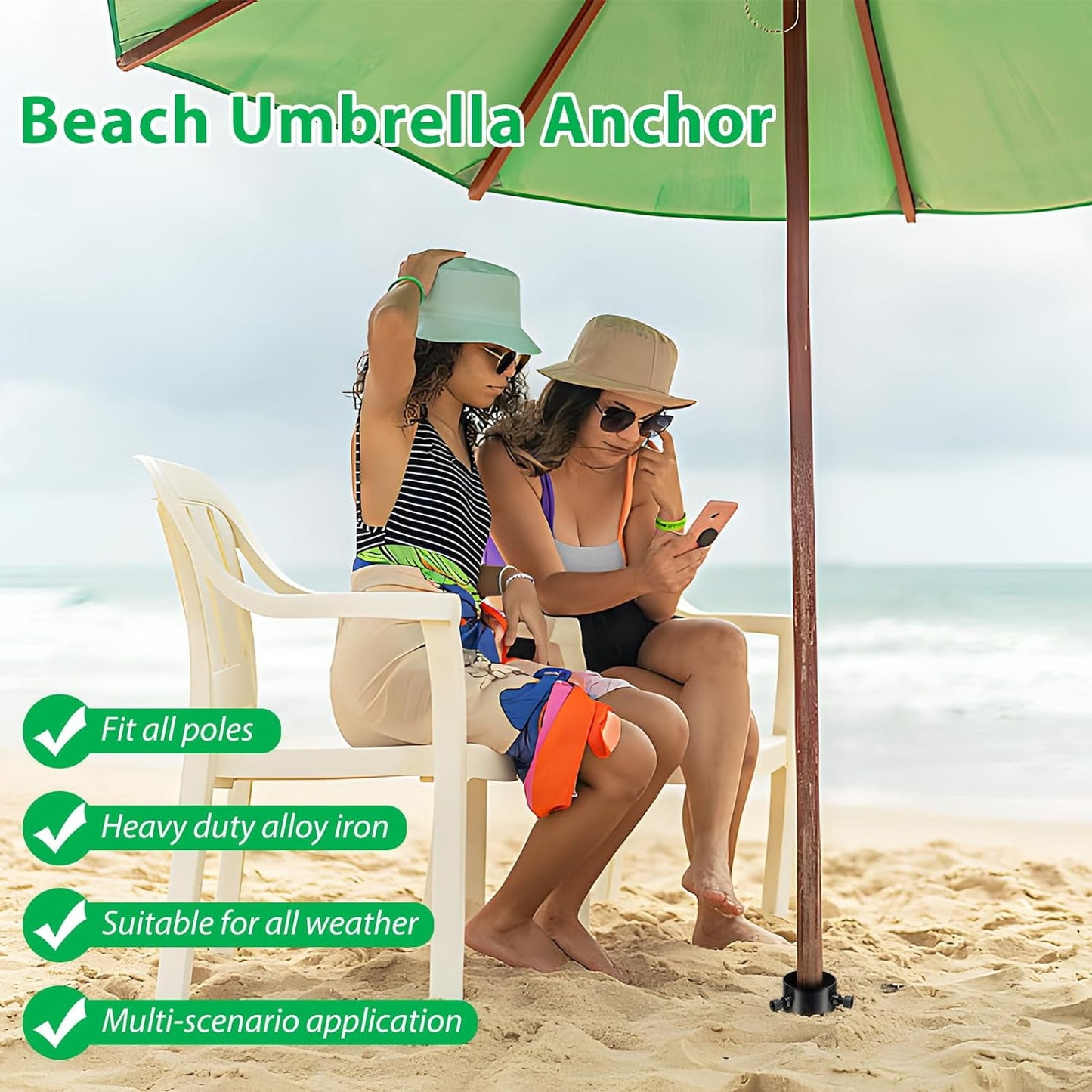 No Dig Portable umbrella holder, Flag,String Lights Pole,Fishing Rod