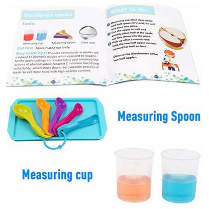 Kids Science Experiment 28 Pcs Lab Kit w/ Lab Coat & Durable Storage Box Ages 7+