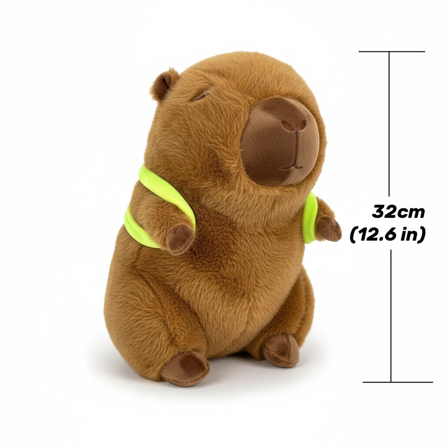 Cuddly Capybara Stuffed Animal with Playful Turtle Backpack
