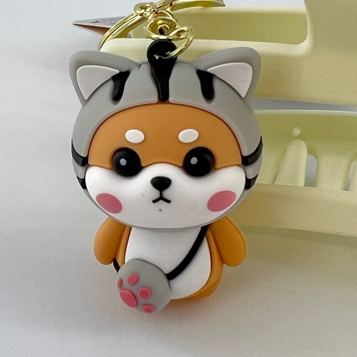 Cute Shiba Inu Keychain with Black Cat Design for Women