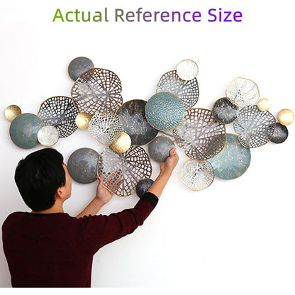 Large Boho Lotus Leaf Metal 3D Stacked Flower Wall Art Decor Decoration 52.5" x 26.5"