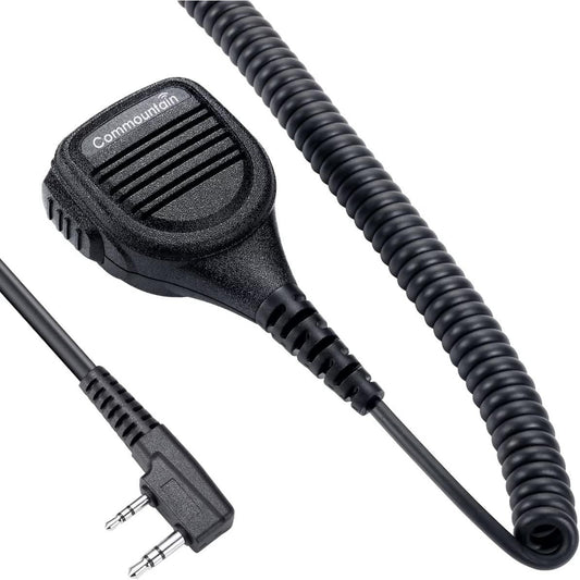 New Speaker Mic Compatible with Kenwood Radios 2 Pin Shoulder Microphone