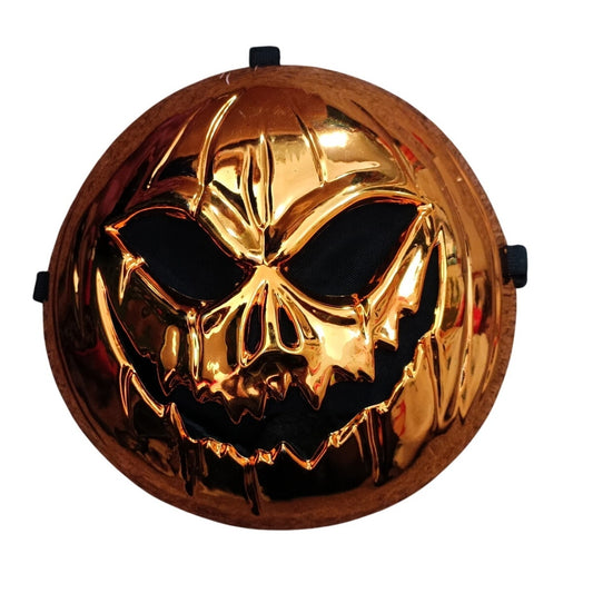 Halloween Scary Metallic Pumpkin Mask with Mesh Party Mask from Spirit Halloween
