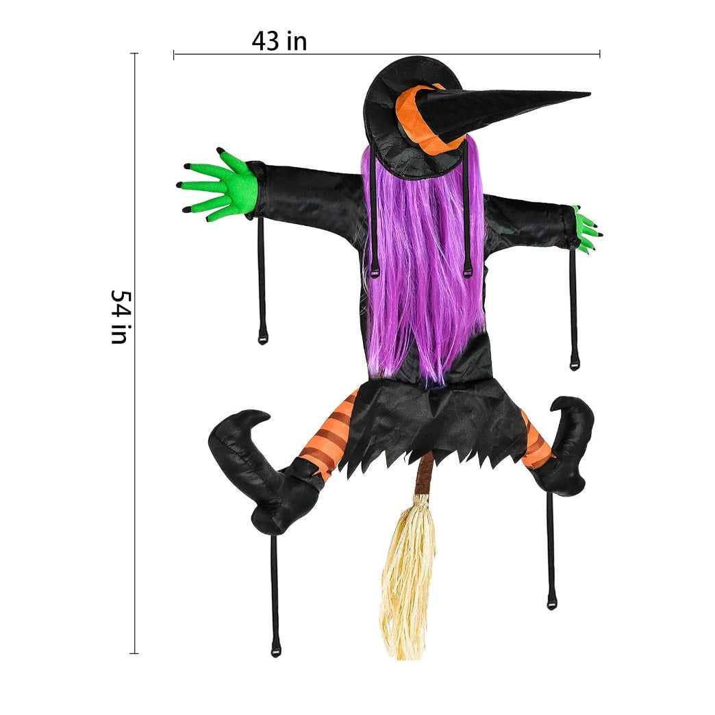 54'' Crashing Witch Halloween Tree/Door Decoration