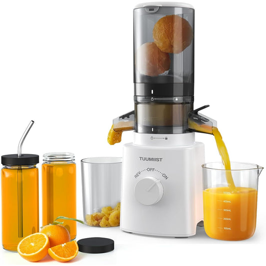 Cold Press Juicer with 8 Juice Bottles - Masticating Juicer Machine