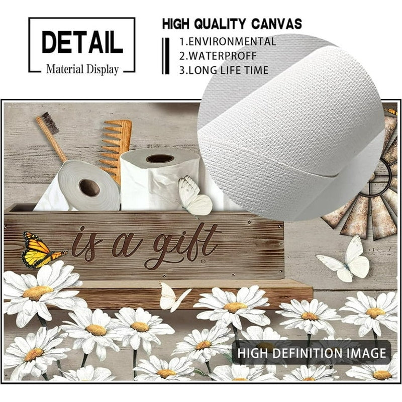 Rustic Daisy Wall Canvas picture 12x16