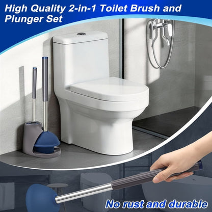 Toilet Plunger and Brush Set with Holder