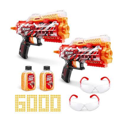 XSHOT Hyper Gel Stinger Blaster 2 Pack w/ 6000 Dehydrated Gels & Safety Glasses