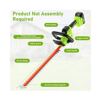 20V Max Hedge Trimmer Cordless, 22 Inch