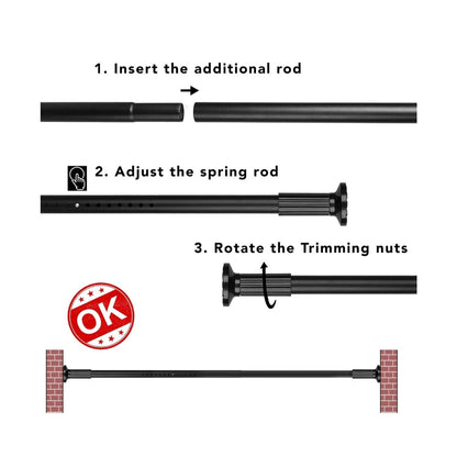 Tension Curtain Rod, 51-126 Inch