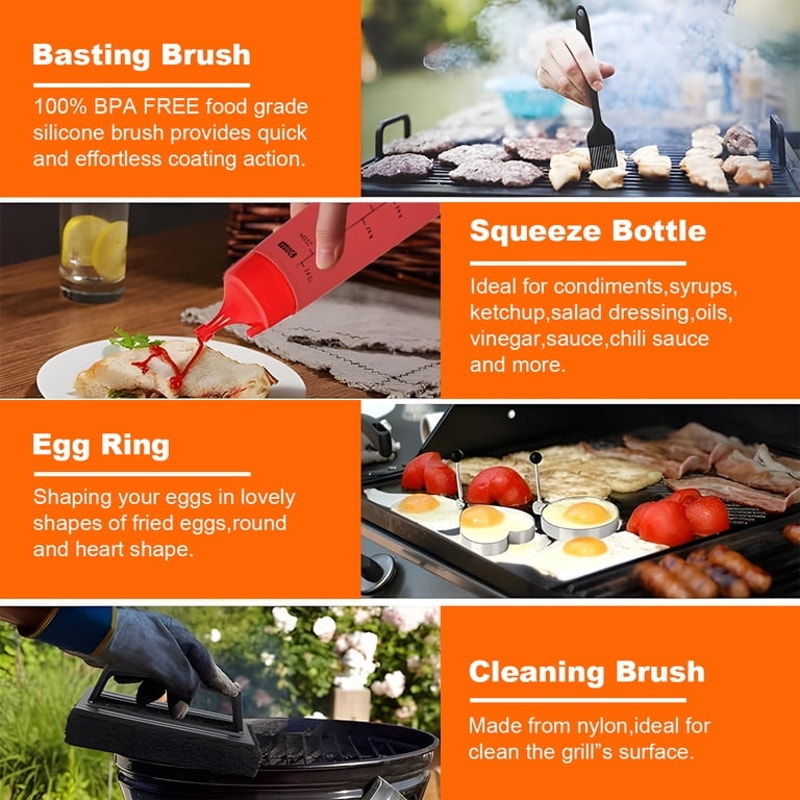 18 Pc. BBQ Griddle Accessories Kit, Flat Top Grill Accessories Set for griddles