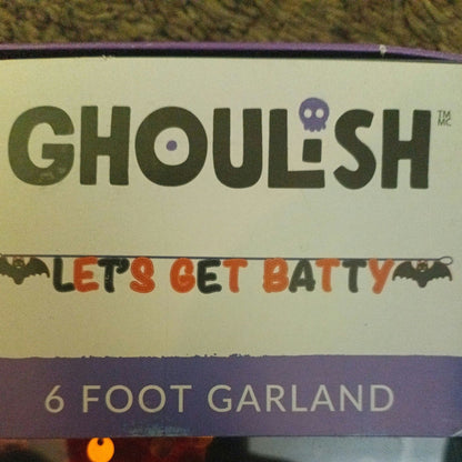 Halloween 6 ft garland "Let's Get Batty" w/ Bats