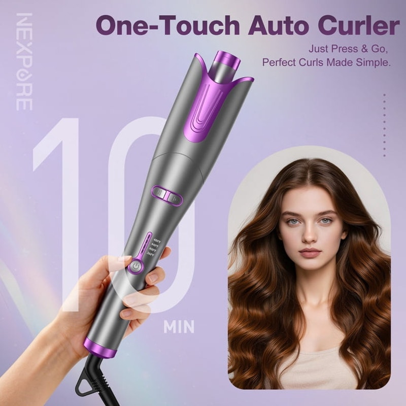 NEXPURE Automatic Curling Iron, 1" Ionic Deep Waver Hair Curler