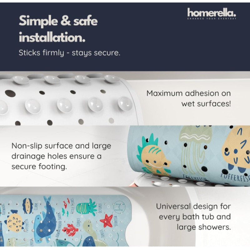 New Homerella Kids Jungle Animals Themed Bathtub/Shower Mat