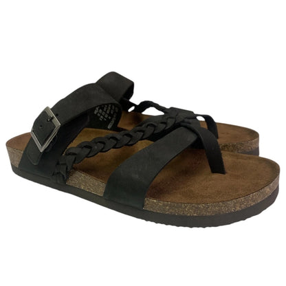 Mountain Sole Women's Black Leather Sandals Size 7