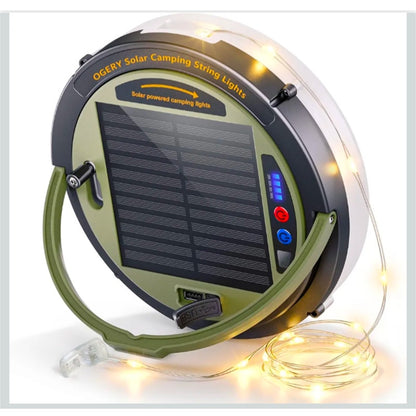 Solar Camping String Lights, 5400mAh/ 49.2FT/ 11 Modes Rechargeable