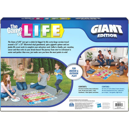 The Game of Life Giant Edition Board Game Indoor/Outdoor Gameboard Cards Spinner