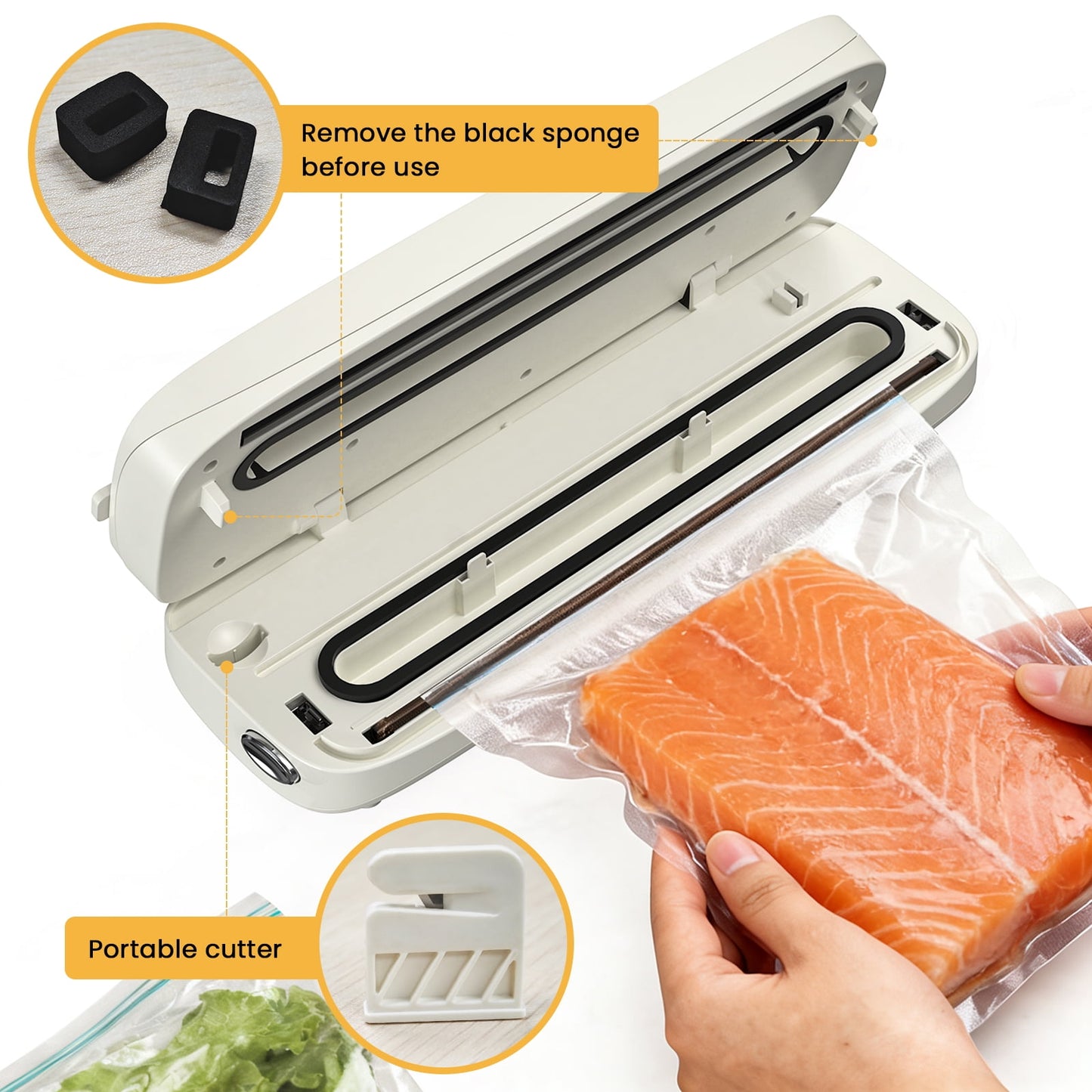 Vacuum Sealer 6-In-1 Multifunction Moist & Dry Food, Vac Seal