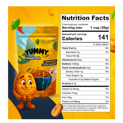 Healthy Crispy Delicious Pop Wheat Snacks Spicy Masala Flavor 3 Packages