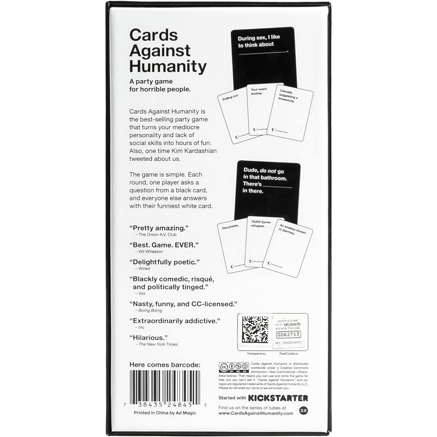 Cards Against Humanity Card Game 17+