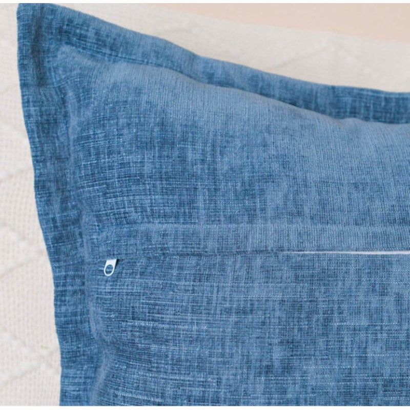 Pack of 2, Blue Chenille Throw Pillow Covers 24x24 Inch